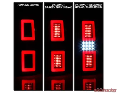 Xtune LED Tail Lights With Black Lens Ford F150 2015-2017 - ALT-ON-FF15015-LBLED-BK