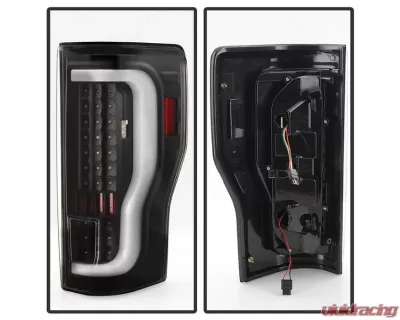 Xtune LED Tail Lights With Black Lens Ford F250 Superduty 2017-2019 - ALT-ON-FS17-LBLED-BK