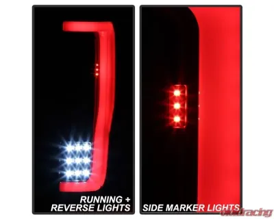 Xtune LED Tail Lights With Black Lens Ford F250 Superduty 2017-2019 - ALT-ON-FS17-LBLED-BK