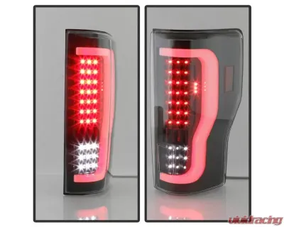 Xtune LED Tail Lights With Black Lens Ford F250 Superduty 2017-2019 - ALT-ON-FS17-LBLED-BK