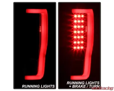 Xtune LED Tail Lights With Black Lens Ford F250 Superduty 2017-2019 - ALT-ON-FS17-LBLED-BK