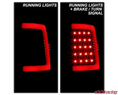Xtune LED Tail Lights With Black Lens GMC Sierra 2007-2014 - ALT-ON-GS07-G2-LED-BK