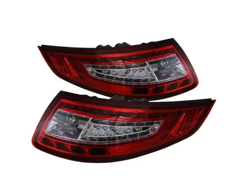 Xtune LED Tail Lights With Red Clear Lens Porsche 997 2005-2008 - ALT-ON-P99705-LED-RC