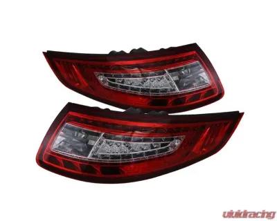 Xtune LED Tail Lights With Red Clear Lens Porsche 997 2005-2008 - ALT-ON-P99705-LED-RC