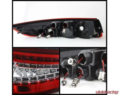 Xtune LED Tail Lights With Red Clear Lens Porsche 997 2005-2008 - ALT-ON-P99705-LED-RC