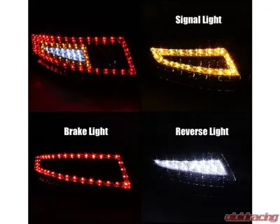 Xtune LED Tail Lights With Red Clear Lens Porsche 997 2005-2008 - ALT-ON-P99705-LED-RC