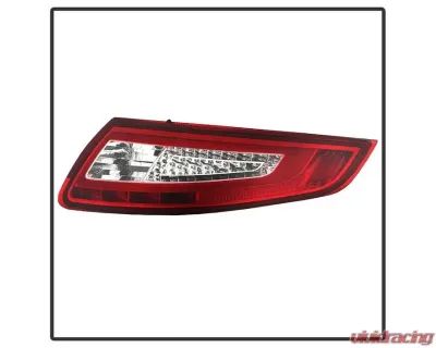 Xtune Light Bar Style LED Tail Lights With Red Clear Lens Porsche 997 2005-2008 - ALT-ON-P99705V2-LBLED-RC