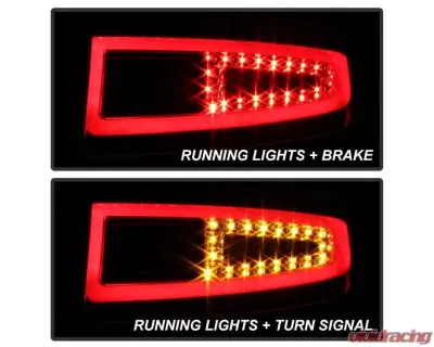 Xtune Light Bar Style LED Tail Lights With Red Clear Lens Porsche 997 2005-2008 - ALT-ON-P99705V2-LBLED-RC