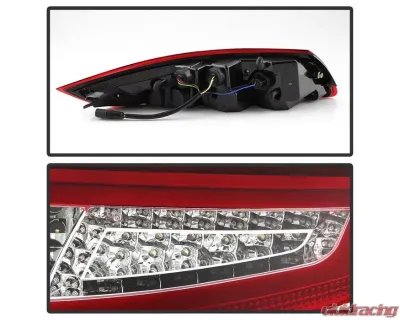 Xtune Light Bar Style LED Tail Lights With Red Clear Lens Porsche 997 2005-2008 - ALT-ON-P99705V2-LBLED-RC