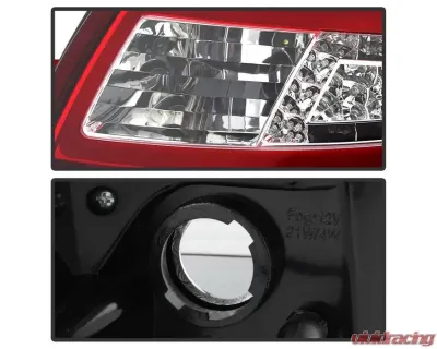 Xtune Light Bar Style LED Tail Lights With Red Clear Lens Porsche 997 2005-2008 - ALT-ON-P99705V2-LBLED-RC