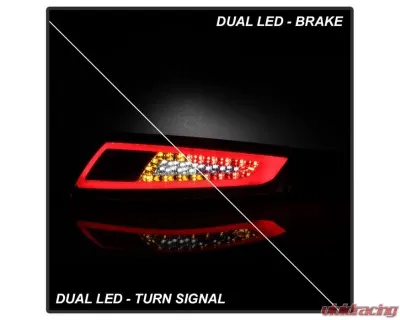 Xtune Light Bar Style LED Tail Lights With Red Clear Lens Porsche 997 2005-2008 - ALT-ON-P99705V2-LBLED-RC