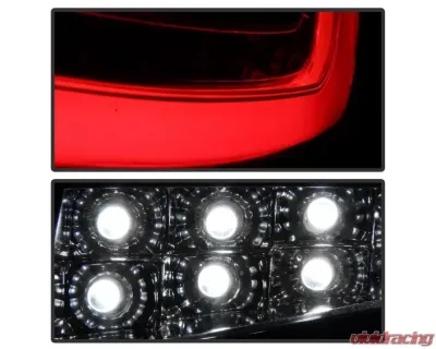 Xtune Light Bar Style LED Tail Lights With Red Clear Lens Porsche 997 2005-2008 - ALT-ON-P99705V2-LBLED-RC