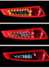 Xtune Light Bar Style LED Tail Lights With Red Clear Lens Porsche 997 2005-2008                                     - ALT-ON-P99705V2-LBLED-RC - Image 10