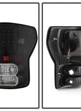 Xtune LED Tail Lights With Black Lens Toyota Tundra 2007-2013                                     - ALT-ON-TTU07-LED-BK - Image 2