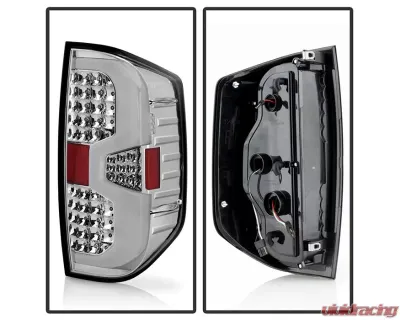 Xtune Light Bar Style LED Tail Lights With Chrome Lens Toyota Tundra 2014-2021 - ALT-ON-TTU14-LBLED-C
