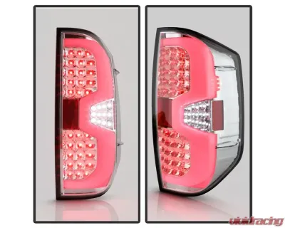 Xtune Light Bar Style LED Tail Lights With Chrome Lens Toyota Tundra 2014-2021 - ALT-ON-TTU14-LBLED-C