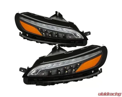 Xtune LED Daytime Running Parking Signal Lights With Black Lens Jeep Cherokee 2014-2017 - CBL-JH-JC14-LED-BK