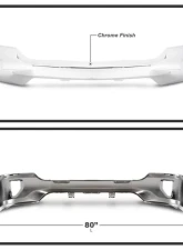 Xtune Chrome Bumper Face Bar Chevrolet Silverado 1500 2016-2019                                     - FB-CS16-1500-WF-C - Image 2