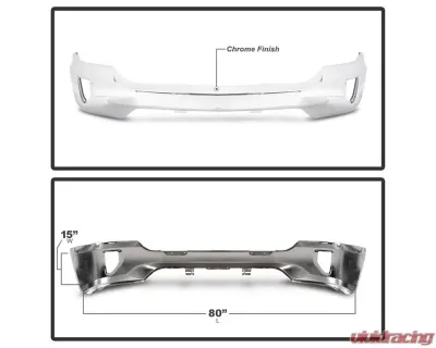 Xtune Chrome Bumper Face Bar Chevrolet Silverado 1500 2016-2019 - FB-CS16-1500-WF-C