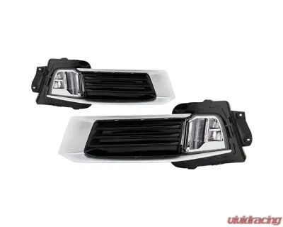 Xtune LED DRL Switch Back Fog Lights With Chrome Lens Cadillac XTS 2013-2015 - FL-JH-CXTS13-LED-C