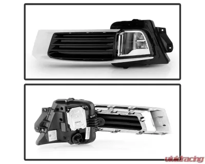 Xtune LED DRL Switch Back Fog Lights With Chrome Lens Cadillac XTS 2013-2015 - FL-JH-CXTS13-LED-C