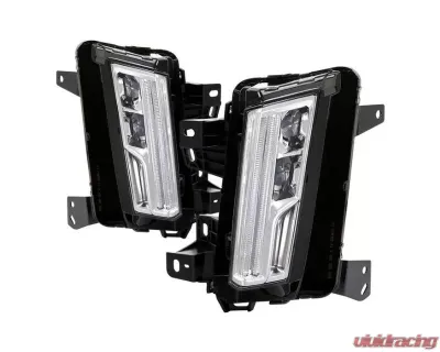 Xtune LED DRL Switch Back Signal Fog Lights With Chrome Lens Cadillac XT5 2017-2018 - FL-LED-CAXT517-C