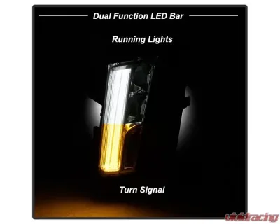 Xtune LED DRL Switch Back Signal Fog Lights With Chrome Lens Cadillac XT5 2017-2018 - FL-LED-CAXT517-C