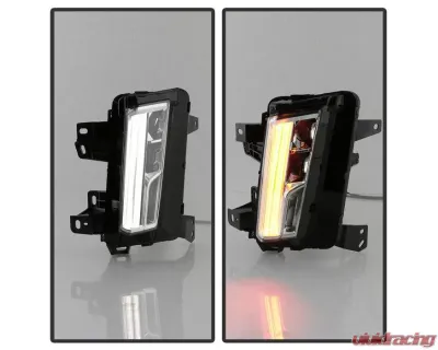 Xtune LED DRL Switch Back Signal Fog Lights With Chrome Lens Cadillac XT5 2017-2018 - FL-LED-CAXT517-C