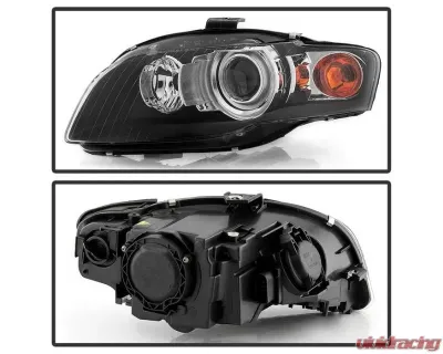 Xtune OEM Style Headlights With Black Lens Audi A4 | S4 2006-2008 - HD-JH-AA406-HID-BK