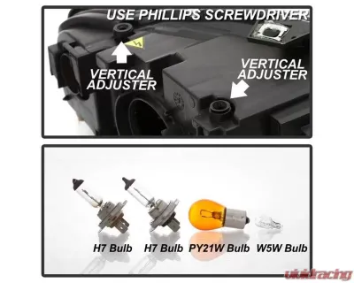 Xtune OEM Style Left Driver Side Headlights Audi A4 2006-2008 - HD-JH-AA406-OE-L