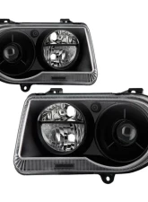 Xtune Factory Style Headlights With Black Lens Chrysler 300C 2005-2010                                     - HD-JH-C300C-BK - Image 6