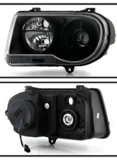 Xtune Factory Style Headlights With Black Lens Chrysler 300C 2005-2010                                     - HD-JH-C300C-BK - Image 2