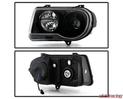 Xtune Factory Style Headlights With Black Lens Chrysler 300C 2005-2010 - HD-JH-C300C-BK