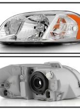 Xtune OE Chrome OEM Style Headlights Chevy Aveo | Pontiac G3 | Pontiac Wave 2007-2011                                     - HD-JH-CAVEO07-AM-C - Image 2