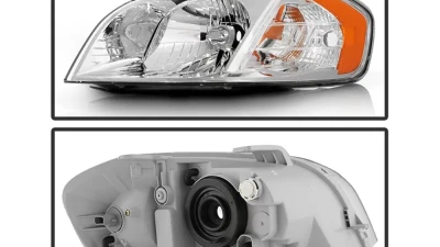 Xtune OE Chrome OEM Style Headlights Chevy Aveo | Pontiac G3 | Pontiac Wave 2007-2011                                     - HD-JH-CAVEO07-AM-C - Image 2