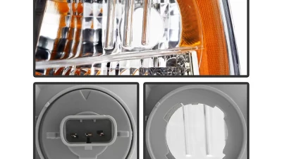 Xtune OE Chrome OEM Style Headlights Chevy Aveo | Pontiac G3 | Pontiac Wave 2007-2011                                     - HD-JH-CAVEO07-AM-C - Image 4