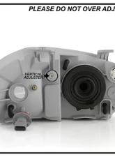 Xtune OE Chrome OEM Style Headlights Chevy Aveo | Pontiac G3 | Pontiac Wave 2007-2011                                     - HD-JH-CAVEO07-AM-C - Image 6