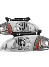 Xtune 4pcs set Corner Lamp & Headlights With Chrome Lens Chevrolet Cavalier 2000-2002                                     - HD-JH-CCAV00-SET-C - Image 4