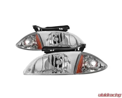Xtune 4pcs set Corner Lamp & Headlights With Chrome Lens Chevrolet Cavalier 2000-2002 - HD-JH-CCAV00-SET-C