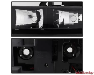 Xtune 8pcs set Headlights W/ Corner & Parking Lights and Black Lens Chevrolet C/K | Silverado | Suburban | Tahoe 1994-1999 - HD-JH-CCK88-AM-BK-SET