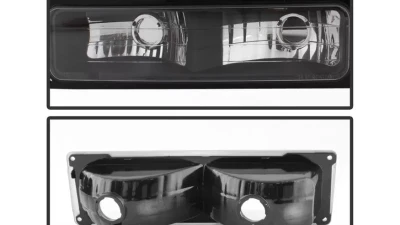 Xtune 8pcs set Headlights W/ Corner & Parking Lights and Black Lens Chevrolet C/K | Silverado | Suburban | Tahoe 1994-1999                                     - HD-JH-CCK88-AM-BK-SET - Image 4