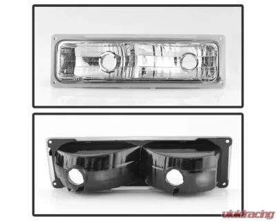 Xtune 8pcs set Headlights W/ Corner & Parking Lights and Chrome Lens Chevrolet C/K | Silverado | Suburban | Tahoe 1994-1999 - HD-JH-CCK88-AM-C-SET