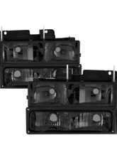 Xtune 8pcs set Headlights W/ Corner & Parking Lights and Smoked Lens Chevrolet C/K | Silverado | Suburban | Tahoe 1994-1999                                     - HD-JH-CCK88-AM-SM-SET - Image 6