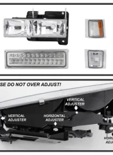 Xtune Euro Style Headlights With Chrome Lens Chevrolet 1992-1999                                     - HD-JH-CCK88-LED-AM-C-SET - Image 5
