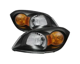 Xtune Crystal Headlights With Black Lens Chevrolet Cobalt | Pontiac G5 | Pursuit 2005-2010