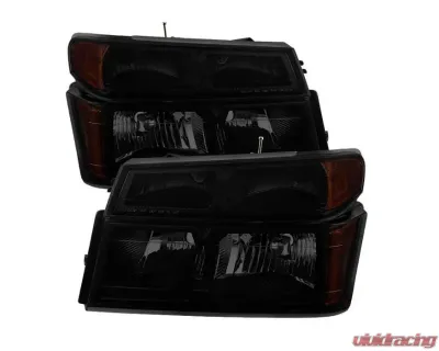 Xtune OEM Style Headlights With Bumper Lights & Black Smoked Lens Chevrolet Colorado | GMC Canyon | Isuzu I-Series 2004-2012 - HD-JH-CCOL04-SET-BSM