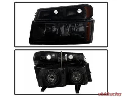 Xtune OEM Style Headlights With Bumper Lights & Black Smoked Lens Chevrolet Colorado | GMC Canyon | Isuzu I-Series 2004-2012 - HD-JH-CCOL04-SET-BSM