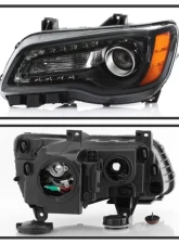 Xtune Left OEM Style Black Bezel Driver Side Headlight Chrysler 300 2011-2014                                     - HD-JH-CHR30011-OEBK-L - Image 2