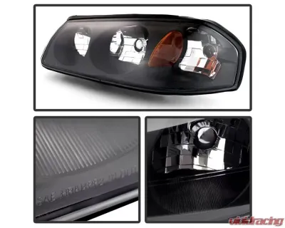 Xtune OEM Style Headlamps With Black Lens Chevrolet Impala 2000-2004 - HD-JH-CIM00-AM-BK