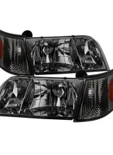 Xtune Smoked Crystal HeadLights With Corner Lights Set Ford Crown Victoria 1998-2011                                     - HD-JH-CRVI98-SET-SM - Image 5